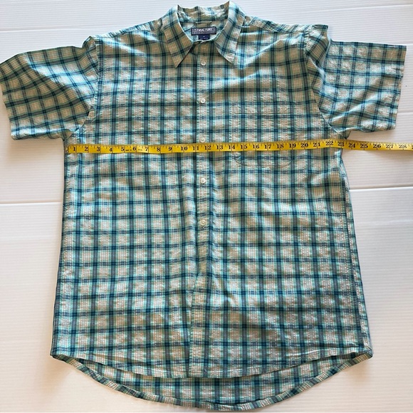 Structure Short Sleeve Button Up Green Plaid Shirt Size Medium - Picture 6 of 6